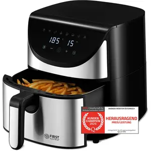 TZS First Austria Air Fryer, Heißluftfritteuse, 5,8 L, 80-200°C, 8 Pro...