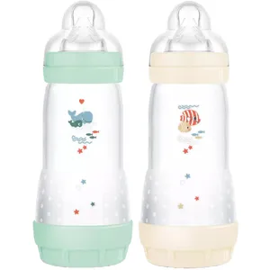MAM 2 Babyflaschen Easy Start  4 Monate und Mehr Rate 3 (Farbe : Minze/Baumwolle) 2216.44 cm