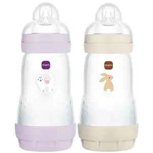 MAM 2 Babyflaschen Easy Start  2 Monate und Mehr Durchfluss 2 (Farbe : Flieder/Sand) 1958.22 cm günstig