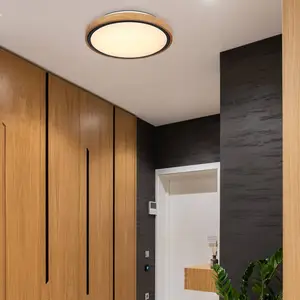 GLOBO LED-Deckenleuchte Bruno mit Holzrahmen CCT Ø 30 cm günstig