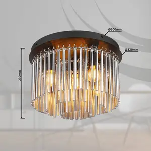 GLOBO Deckenlampe Gorley, rauch/schwarz, Glas, 32 cm, 5-flg., E14 günstig