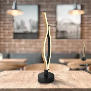 GLOBO LED-Tischlampe Geronimo, Höhe 47 cm, schwarz/Holzoptik günstig