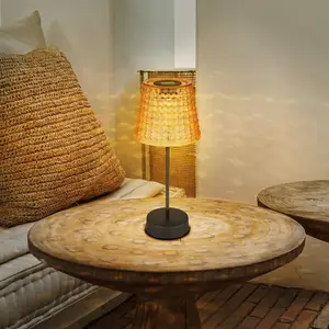 Solar-Tischlampe 36634-2A im 2er-Set schwarz/amber
