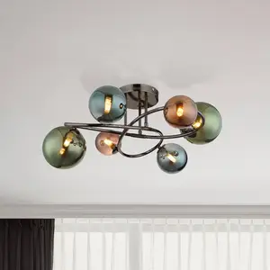 GLOBO Deckenlampe Riha, Ø 65 cm, bunt, Glas/Metall günstig