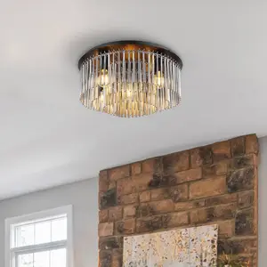 GLOBO Deckenlampe Gorley, rauch/schwarz, Glas, 50 cm, 5-flg., E27 günstig