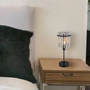 GLOBO Tischleuchte Gorley, Höhe 37,5 cm, rauchgrau, Glas/Metall günstig