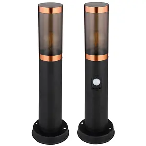 2er Set RGB LED Sockelleuchte, Bewegungsmelder, H 45 cm