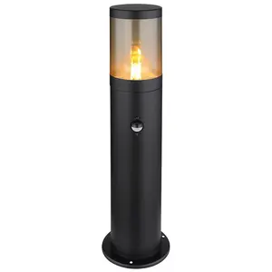 LED Stehleuchte, Außen, Bewegungsmelder, IP44, rauchig, H 50cm