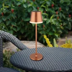LED-Solarleuchte Metall, kupferfarben, Höhe 41 cm, IP44