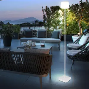 LED Stehleuchte, Touchdimmer, USB, CCT, weiß, IP44, H 120 cm