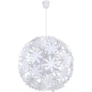 Globo Hängeleuchte Stella aus Kunststoffblüten, weiß günstig