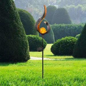 LED-Solarleuchte 33465, Erdspieß, bronzefarben, Metall, Glas