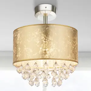 GLOBO Deckenlampe Amy mit Acrylkristallen, blattgold günstig