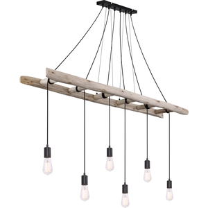 Globo Lighting Hängeleuchte Holz naturfarben, 6x E27