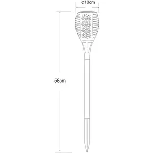 LED-Solar-Erdspießleuchte 33077 Fackel, schwarz, Kunststoff