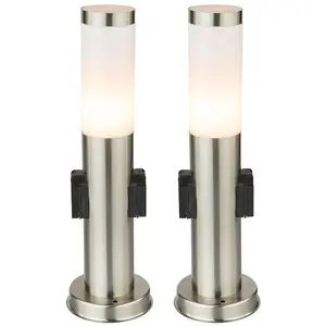 2er Set Stehleuchte für den Außenbereich, silber, H 45 cm