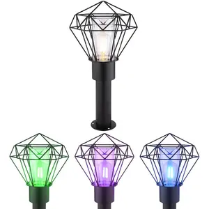 RGB LED Außen Stehlampe, Edelstahl, schwarz, App Steuerung, H 50 cm