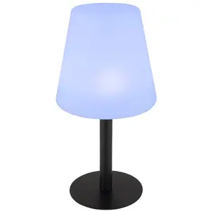 RGB LED Solar Tischleuchte, schwarz, weiß, Farbwechsel, H 30 cm