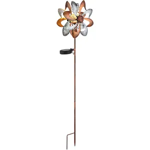 GLOBO 36574 Solarleuchte Metall goldfarben antik, LED