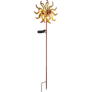 GLOBO 36573 Solarleuchte Metall goldfarben antik, LED