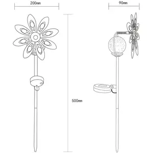 LED-Solar-Erdspießleuchte 36576, rostbraun, Metall, Glas