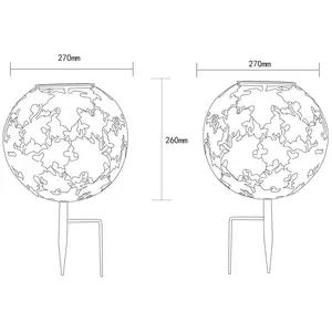 LED-Solarleuchte 36749S Kugel Ø 27 cm, silber, Erdspieß