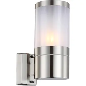 Globo Lighting Außenleuchte Edelstahl silber glänzend, Kunststoff opal...
