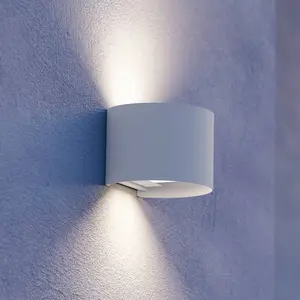 LED-Außenwandlampe Calpino 3, weiß, Breite 14 cm, 2-flg.