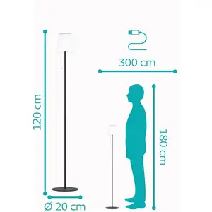 Solar-LED-Terrassenlampe Scordiano-L, schwarz, Höhe 120 cm