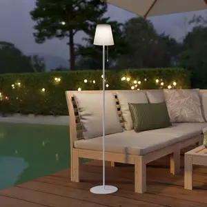 Solar-LED-Terrassenlampe Scordiano-L, weiß, Höhe 120 cm