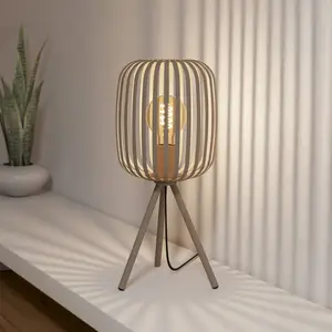 EGLO Tischleuchte Romazzina, beige, Höhe 44 cm, Metall, E27 günstig