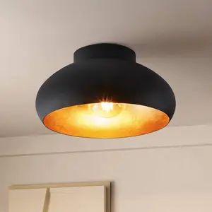EGLO Mogano 2 Deckenleuchte, Ø28cm, schwarz/gold günstig