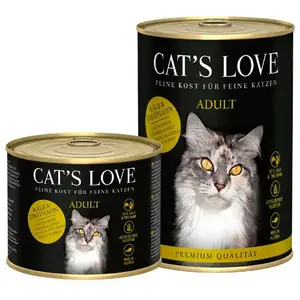 Cat´s Love Nassfutter Für Ausgewachsene Katzen Kalb & Pute 200g