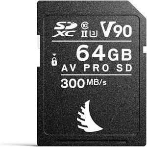 Angelbird AV PRO V90 (64 GB, SDXC, U3, UHS-II), Speicherkarte, Schwarz