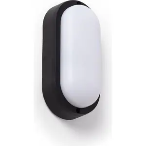 LEDKIA LED-Deckenleuchte 15W Oval für Aussen 85x173 mm IP65 Schwarz 40...