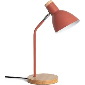 LEDKIA Flexible Schreibtischlampe Aluminium und Holz Luxo Terrakotta günstig