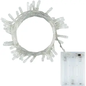 LED-Girlande Aussen Kabel mit Batterie 5m Rosa