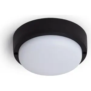 TECHBREY LED-Deckenleuchte 15W Rund für Aussen Ø140 mm IP65 Schwarz 40...