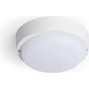 TECHBREY LED-Deckenleuchte 15W Rund für Aussen Ø140 mm IP65 Weiss 3000...