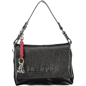 Desigual Elegante schwarze Damentasche mit abnehmbaren Schultergurten, 2 Fächer günstig