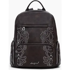 Stilvoller Damen Rucksack Braun mit Nieten und Kontrastdetails