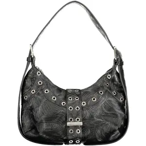 Desigual Tasche schwarz floral geprägt Ösen und Riemen günstig