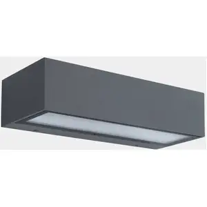 LEDS-C4 LED-Außenwandlampe Nemesis, grau, Breite 19,5 cm