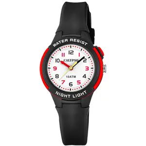 Calypso Kinderuhr analog Quarz mit Licht Silikonband schwarz K6069/6 günstig