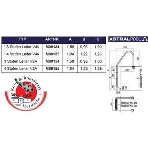 ASTRALPOOL Eco-Einbauleiter V2A weit 3-stufig günstig