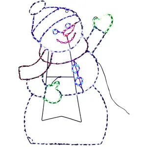 Wellhome Winkender Schneemann Mit 246 Leds Und Timer-funktion 79 Cm