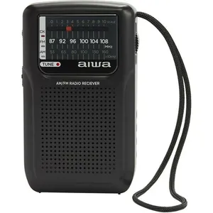 Aiwa RS-33, Tragbar, Analog, AM, FM, 3,5 mm, Schwarz, Drehregler