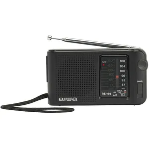 Aiwa RS-44, Tragbar, Analog, AM, FM, 3,5 mm, Schwarz, Drehregler