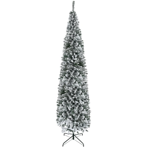 HOMCOM Schlanker Weihnachtsbaum 270 cm künstlicher verschneiter Weihna...