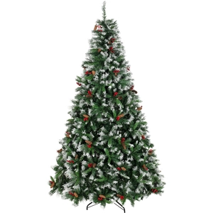 HOMCOM Weihnachtsbaum 240 cm, künstlicher verschneiter Tannenbaum mit ...